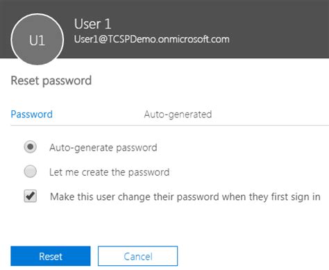 Error when trying to reset password on Office 365.